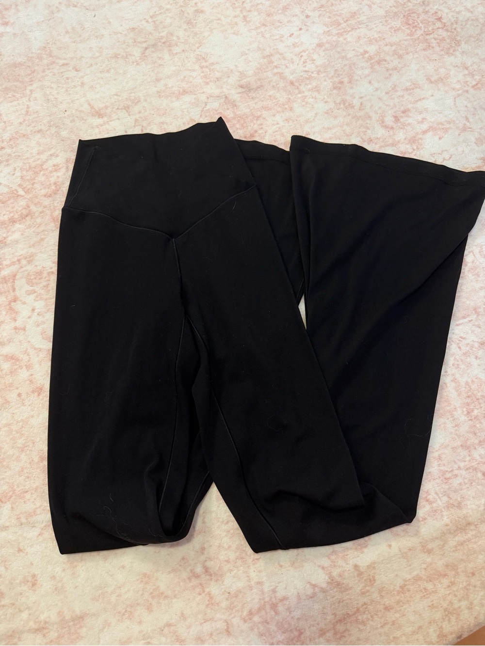 aerie Black High-Rise Crossover Flare Leg Yoga Pants